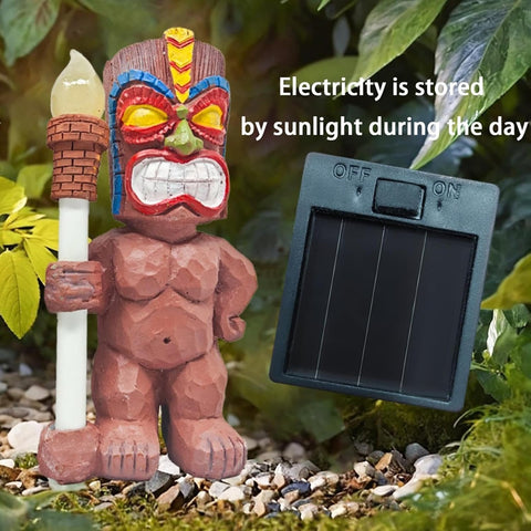 Hawaii Statue, Solar Lantern Decor, Garden Figurine