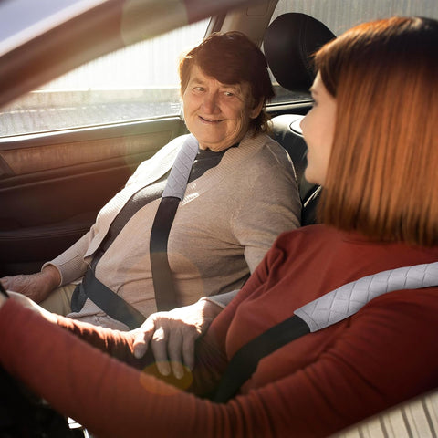 Lanjue 4PCS Grey Seat Belt Strap Covers – Soft Plush Shoulder Pads