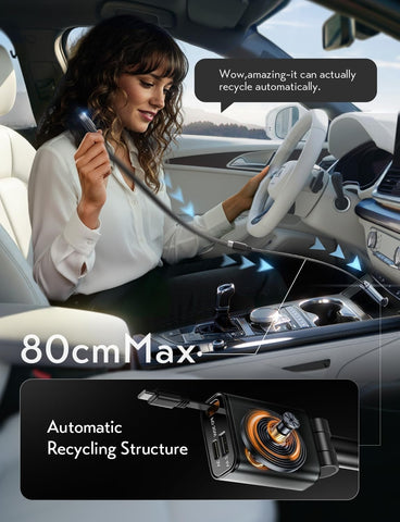 Retractable 57W USB C Car Charger