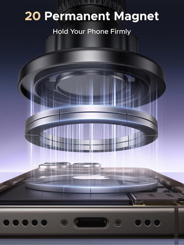 UGREEN 360° Magnetic Car Mount with Air Vent & Dashboard Base