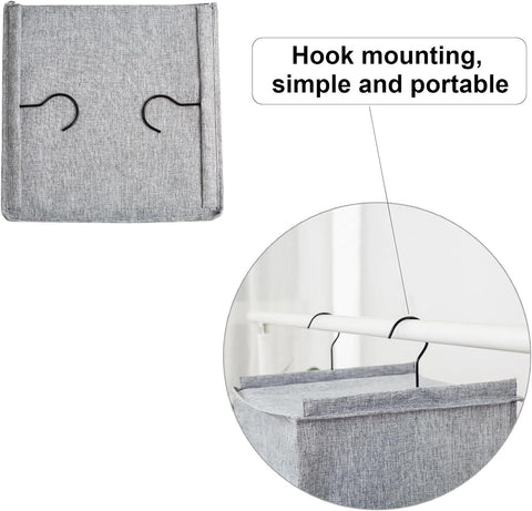 BOMEI PACK Grey Hanging Wardrobe Organiser, 4 Shelves – Foldable Closet Storage with Curved Metal Hooks