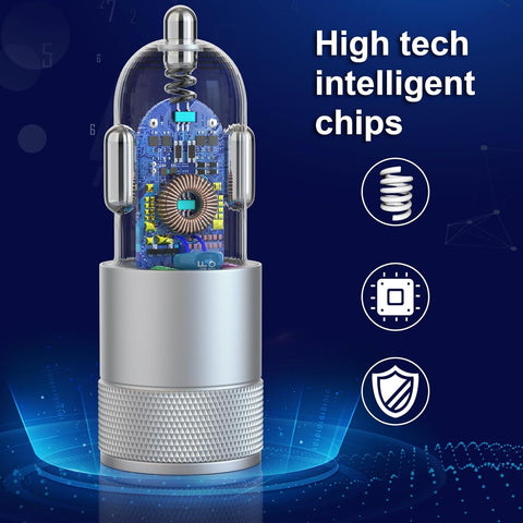 2 Pack 48W Dual USB Car Charger Adapter with Cables for iPhone and Samsung