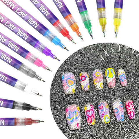 LUKA HERO 12 Colors Nail Art Pens Set – DIY Gel Nail Markers