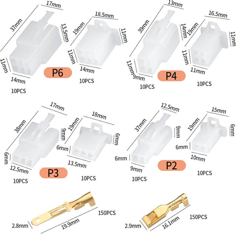 380 Pcs 2.8mm Automotive Wire Connector Pin Kit