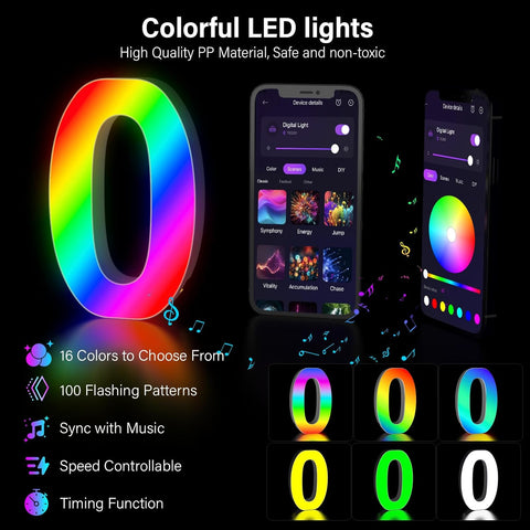 RGB LED Number Light Digit 0 USB APP Control