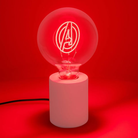 Paladone Marvel Avengers Decorative LED Neon Bulb Lamp - E27 Glass Lightbulb, Officially Licensed Superhero Gift, Fun Light for Bedrooms & Homes