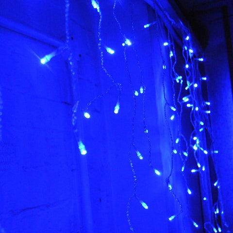 Safe Voltage Blue 400 LED Icicle Christmas Fairy Lights 10M – 80 Drops, 8 Modes, Memory & 8-Hour Timer - Turn Your Home Into a Blue Christmas Glow