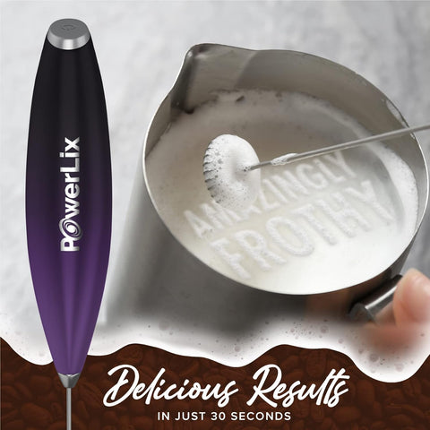 Milk Frother Handheld Whisk – Electric Coffee Foamer with Stand 19000rpm