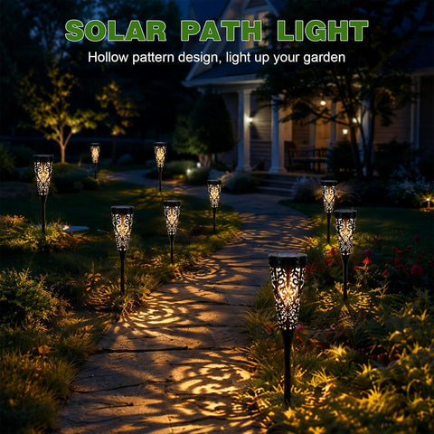 Wekity Solar Pathway Lights Outdoor, 6 Pack LED Lamp with Warm Light, Waterproof Solar Garden Lights Landscape Lighting, Lawn Lamp for Yard Patio Walkway Decoration (Cone)