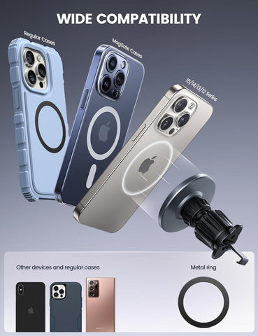 Lamicall Car Phone Holder for MagSafe - 2025 HD Glass Panel, Strong Magnetic Mount