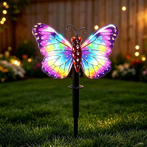 Teksome Solar Outdoor Stake Lights Butterfly LED Pathway Lighting Decor