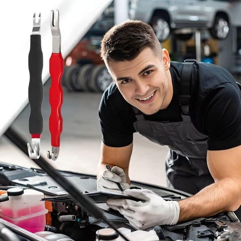 2PCS Automotive Electrical Connector Removal Tool Set – Dual Head Red Black Wire Terminal Pliers for Car Repair & Maintenance
