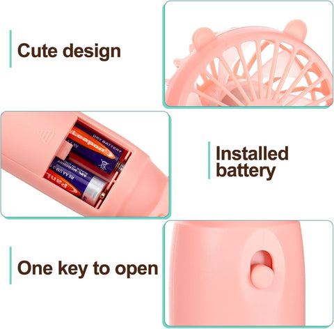 Mini Handheld Portable Fans Battery Operated Lightweight 3 Pack