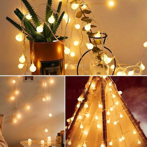 Fulighture Battery Operated Fairy Lights 5m 40 LED Warm White Globe String Lights – 2 Lighting Modes for Bedrooms, Weddings, Parties & Seasonal Décor