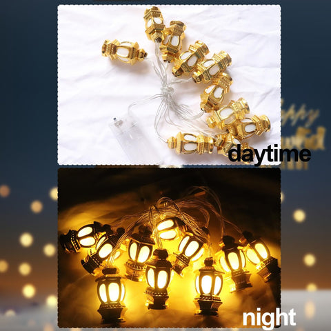 Ramadan Eid Mubarak String Lights – 5.4ft LED Fairy Lights with 10 Warm White LEDs, Battery Powered Indoor & Outdoor Decoration