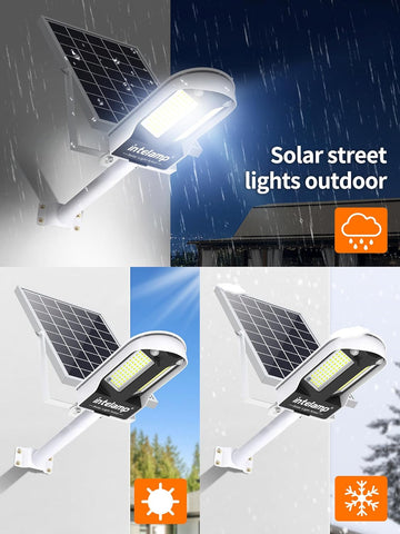 Solar street lights outdoor with various features highlighted