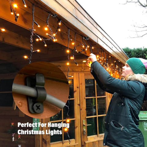 120 Pack Fairy Light Hooks with Screws – Zouwel Weatherproof Outdoor String Light Clips for Gardens, Fences & Christmas Decorations – Keep Every Twinkle Neatly in Place