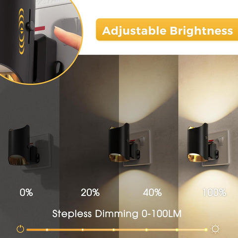 Black finish wall night light

