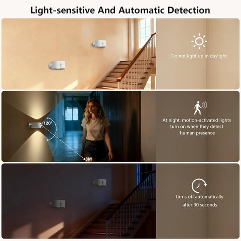 Motion Sensor Light with Rechargeable Battery Touch Control 3 Brightness Levels Wall Sconces 360° Free Rotation Mordern Dimmable for Living Room Bedrooms White