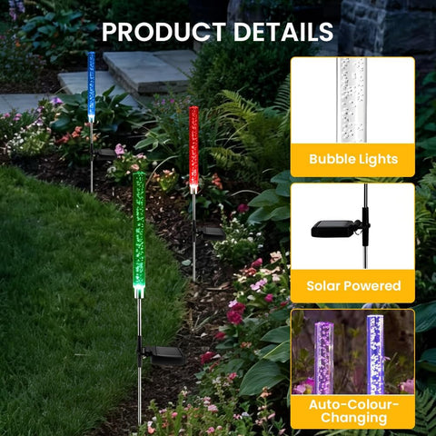 2pcs Solar Lights Outdoor Garden Stake for Yard Patio Lawn Courtyard