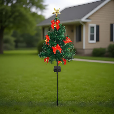 Solar Christmas Lights Outdoor, Waterproof Garden Lamps, Prelit Christmas Trees, Festive Lighting for Pathway, Patio, Lawn, Home, Outdoor, Birthday, Housewarming, Holiday Decor