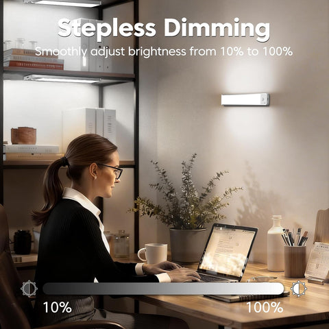 20CM Under Cabinet Kitchen Lights 3 Pack – Rechargeable Motion Sensor LED Lights, Dimmable Cool White 6000K for Cupboards, Worktops & Kitchens - Light Up the Spots You Usually Forget