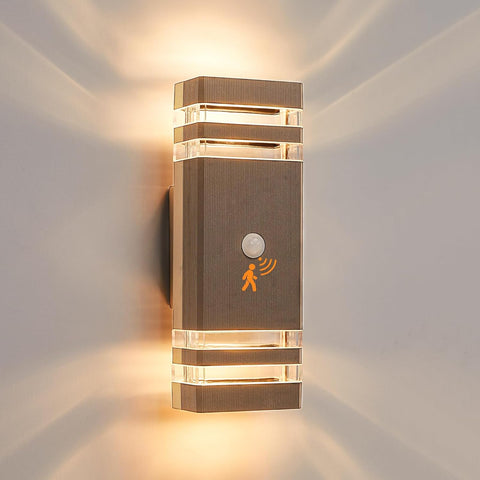 Outdoor up down wall light with motion sensor

