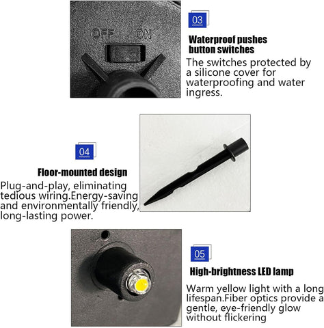 Outdoor Solar Lights Watchtower Design Pathway Lamp