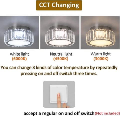 Modern Crystal Ceiling Light Flush Mount LED Fixture for Home