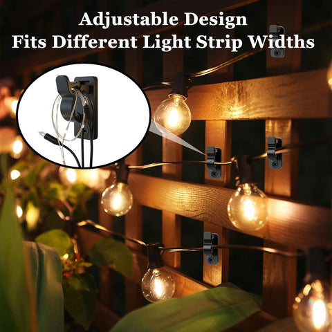 60 Pack Outdoor String Light Clips Screw-in Hooks – Garden Hooks for Fairy Lights, Garden Lighting & Decorative Cables – Keep Every Light Neat, Secure and Exactly Where You Want It