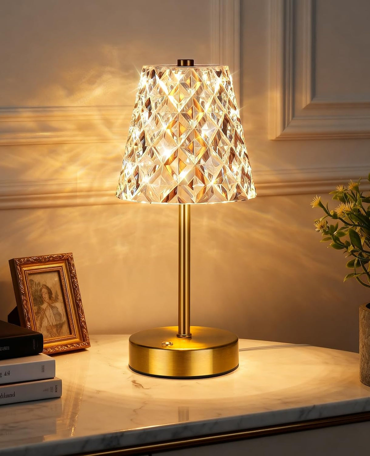 Rechargeable Cordless Table Lamp with 5200mAh Battery – Touch Dimmable LED Bedside Lamp with 3 Colour Options for Bedroom & Living Room