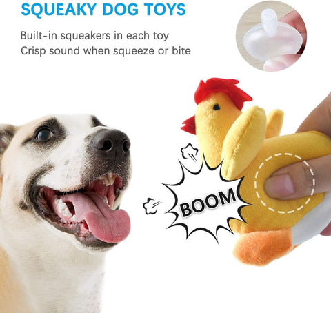 Squeaky Plush Dog Toy 6 Pack for Puppies and Small Dogs