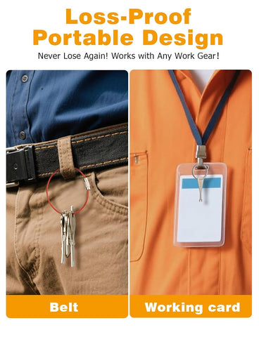 Emergency Light Test Key Set 11 Pack – Universal Mellbree Fish Key Set for Emergency Lighting Testing Systems – Heavy Duty Alloy Steel Braided Key Ring for Hospitals, Offices & Industrial Safety Compliance Tools