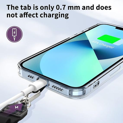 CACOE Universal Mobile Phone Chain - Adjustable Neck Strap for Smartphones Black+purple