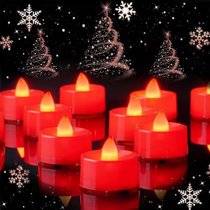 24 Pack Orange Colour Flameless Candles LED Tea Lights Electric Battery Operated No Flicker Long Last 100+ Hours for Halloween, Thanksgiving Day, Home style decoration