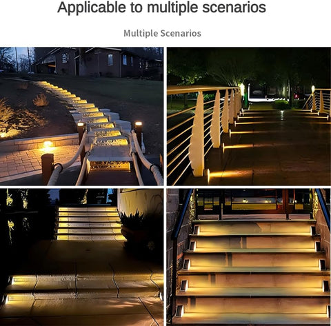 Solar Step Lights 6 Pack, Outdoor Stair Lights with Auto On/Off