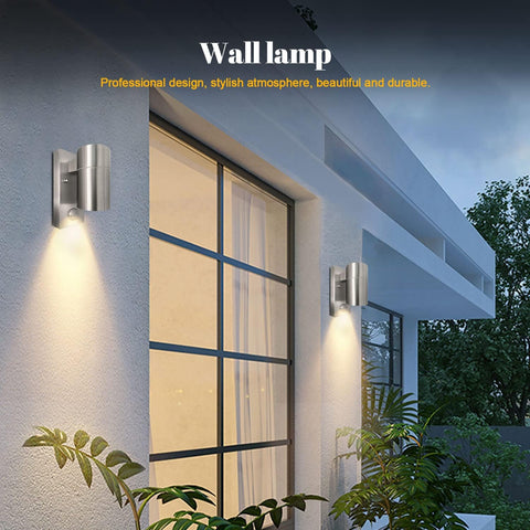LED Motion Sensor Outdoor Security Wall Light – Stainless Steel, IP44 Waterproof, GU10 Compatible