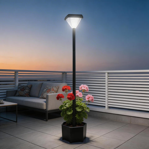 Konstsmide Outdoor Light Firenze Triple Column Outdoor Light/ 2.2m High/ 3 x 100 W E27 Max Lamp Post/Clear Glass/Aluminium/ IP43/ Outside Light Green