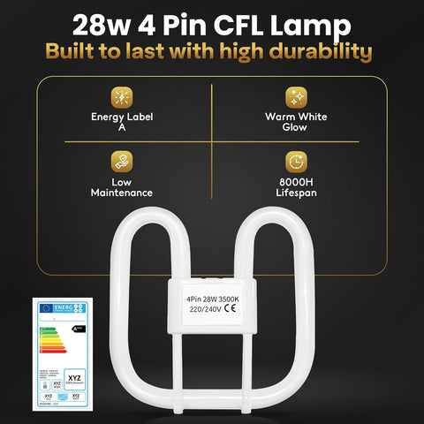 28W GR10q 2D CFL Butterfly Bulb 3500K 2000LM