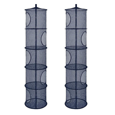 Hanging Mesh Storage Basket, 2 Pack, 5-Tier Foldable Toy Organiser in Pink – Make Room for More Play