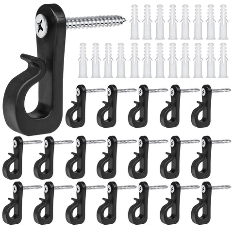 50 Pack Q-Hanger Screw-in Hooks with Safety Buckle – Heavy-Duty Outdoor Hooks for String Lights, Fairy Lights, Plants & Decorations – Hang Your Lights with Confidence, Whatever the Weather
