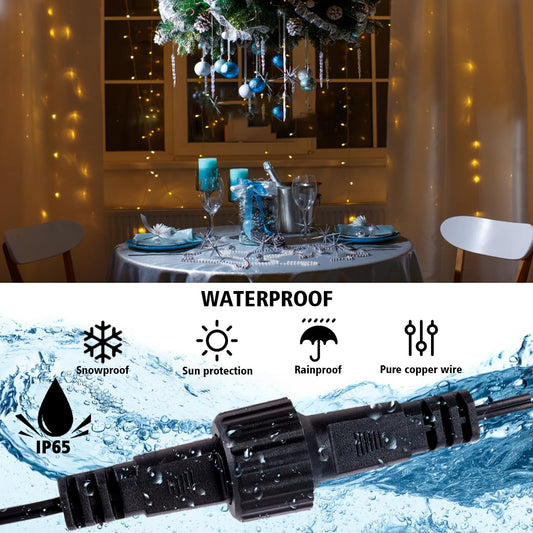 Extension Cable 10M/33Ft for Christmas Lights, 2 Pin Connector LED String Lights Extension Lead Cord IP65 Waterproof for G40 Globe Lights, Icicle Lights, Net Lights, Most Xmas String Lights