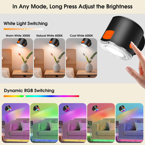 LED Wall Mounted Lights, 3000mAh Rechargeable Wall Sconces Lamp with Bluetooth Speaker, Dimmable Magnetic 360° Rotation Cordless Wall Light for Bedroom Bedside, White Light RGB Music Sync Modes