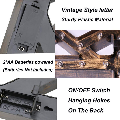 LED Marquee Letter U – Vintage Industrial Light Sign
