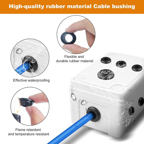 Rubber Grommets Set 50pcs 3 Sizes Cable Protection