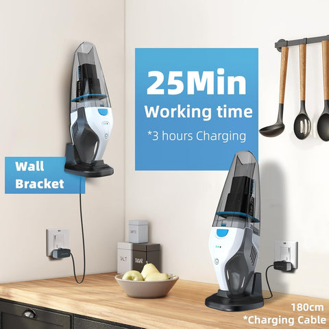 Anktel Multicolored Handheld Vacuum Cleaner 14.8V 9700Pa Wet & Dry Cordless
