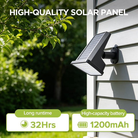 UME 4 Packs Garden Solar Lights Water-Resistant, 28‑LED 3000K Solar spotlights Garden, Dusk‑to‑Dawn Solar Spotlight for Yard, Lawn, Walkway, Driveway
