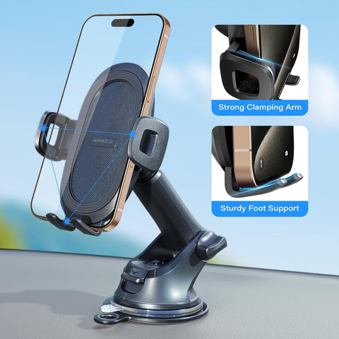 APPS2Car Car Phone Holder Dashboard and Windscreen Mount
