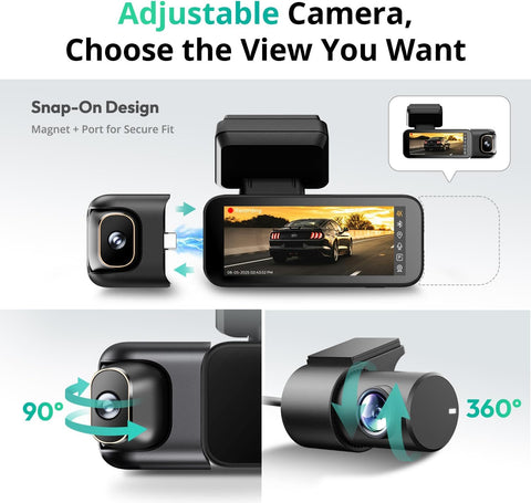 Botslab 3 Channel 4K Dash Cam with GPS and WiFi