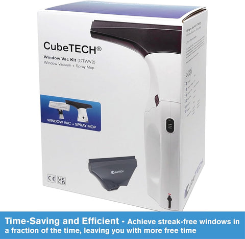 Cordless Window Vacuum Cleaner – CubeTECH Silver & White, Handheld